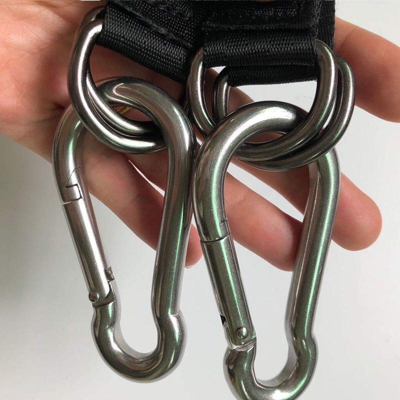 AIVOOF Swing Straps, 2 PCS 24cm / 9.45inches Heavy Duty Hanging Straps Holds 440 lbs with Carabiner Perfect for Tree Swing Seat, Hammock, Plank - Image 2